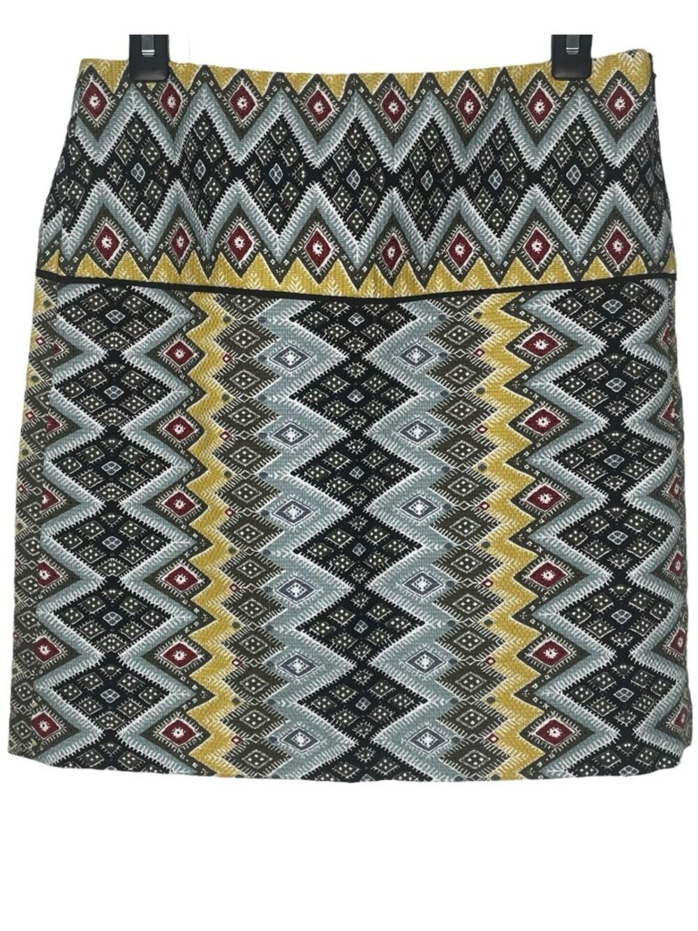 LOFT Womens Skirt Size 2 Southwestern Chevron Print Zip Lined